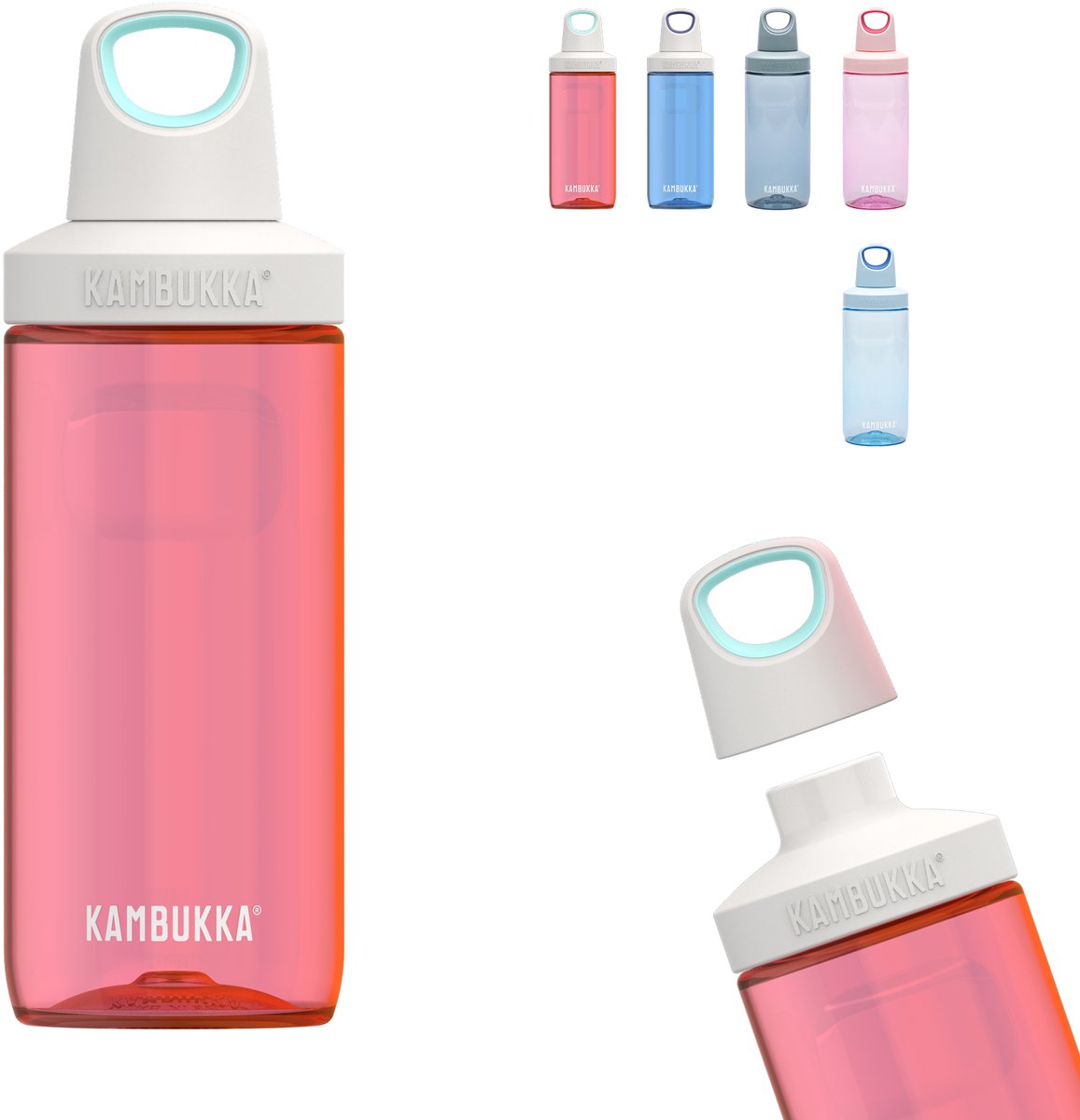 Kambukka Reno Drinkfles 500 ML - Strawberry Ice met draaidop