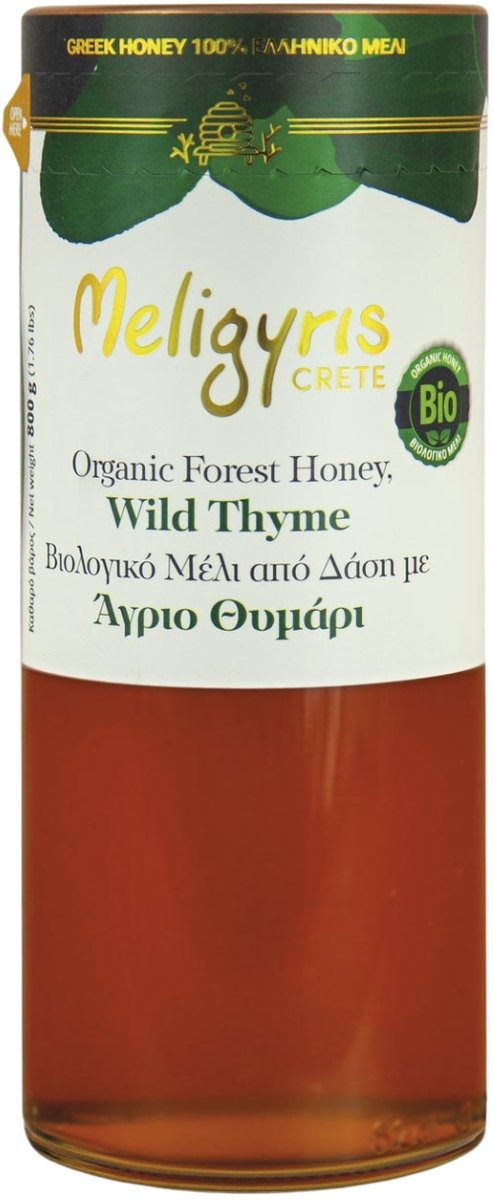 Meligyris Griekse Biologische Honing - Wilde Tijmhoning - Rauwe Honing - Onbewerkt & Puur - 800g
