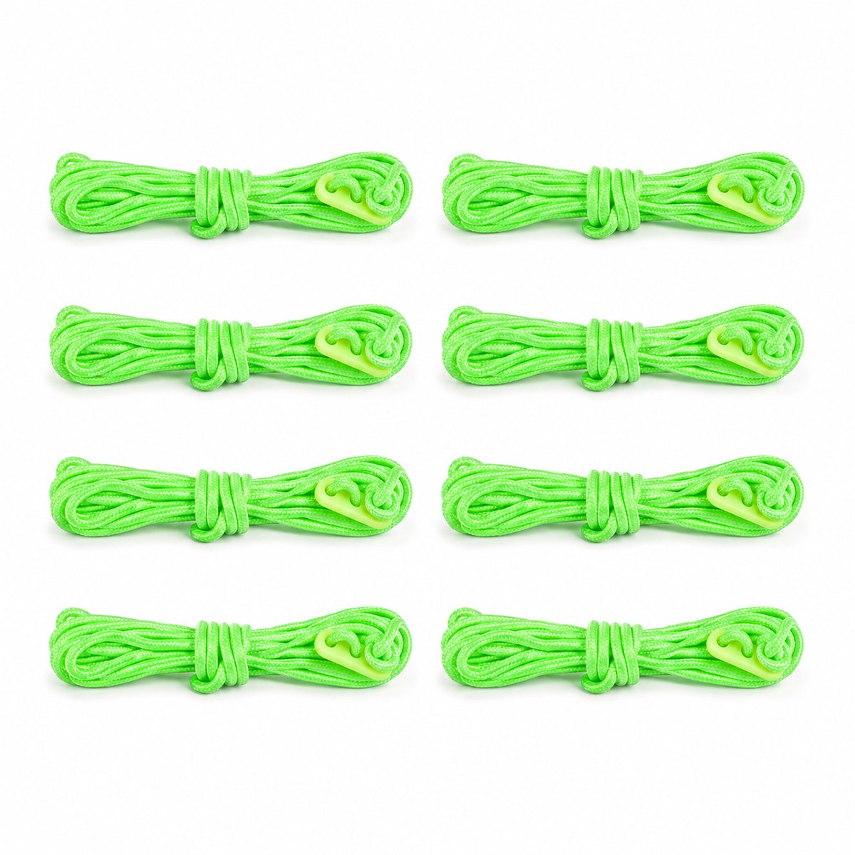 Scheerlijn 8 x 3M - Glow in the dark - voor Kamperen - Groen - tot 8 uur licht