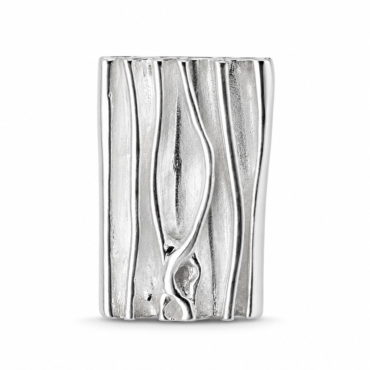 Zilveren Hanger 925 – Rechthoekige Design Hanger met Reliëf – 2,5 x 1,5 cm zonder colllier