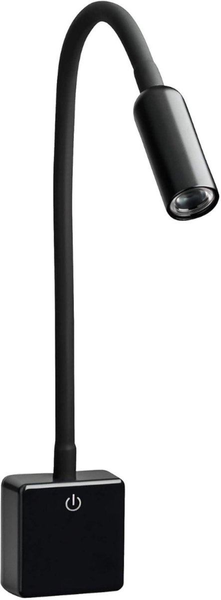 Verte Stekkerspot Dimbaar - LED-Lamp met Fitting - Dimbaar - Wandlamp met Stekker - 4W - Flexibele Zwanenhals - Neutraal Wit 4000 K - Leeslamp - Nachtlamp - Zwart