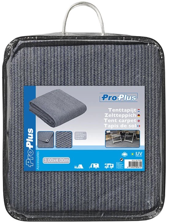 ProPlus Tenttapijt - 250 x 300cm - Tenttapijt Caravan - Gronddoek Tent - Voortenttapijt - Kampeertapijt - Water en Vuil Doorlatend - Sterk materiaal - Comfort - UV-gestabiliseerd - Geluiddempend - Blauw/wit van ProPlus — afbeelding 3