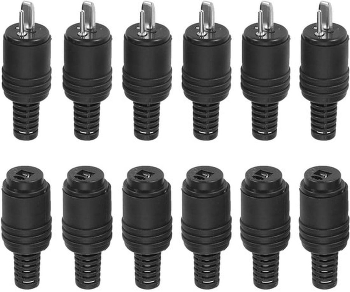 12 Stuks 2-Polige Luidsprekerstekkers en -aansluitingen met Schroefklemmen - DIN Hifi Connectoren