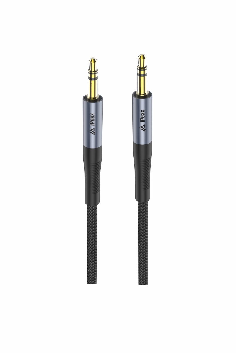 iPeax AUX Kabel 3.5mm naar 3.5mm – 1,5 Meter – Zwart