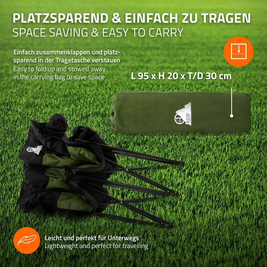 Opvouwbare campingstoel voor 2 personen tot 200 kg Khaki met bekerhouder en draagtas, dubbele opvouwbare stoel — afbeelding 3