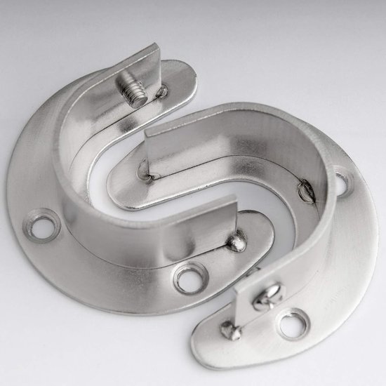 U-vormige Steun voor Stangen, 304 RVS Bushing Flenzen voor Kledingkast, Badkamer en Keuken - Set van 25MM voor Draagkrachtige Bevestiging — afbeelding 2