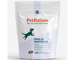 PetBalans Gewrichten Supplement Hond – Heup & Gewrichten – Bij Ouderdom, Artrose & Kraakbeenondersteuning – Collageen, Groenlipmossel & Glucosamine – 120 Snoepjes