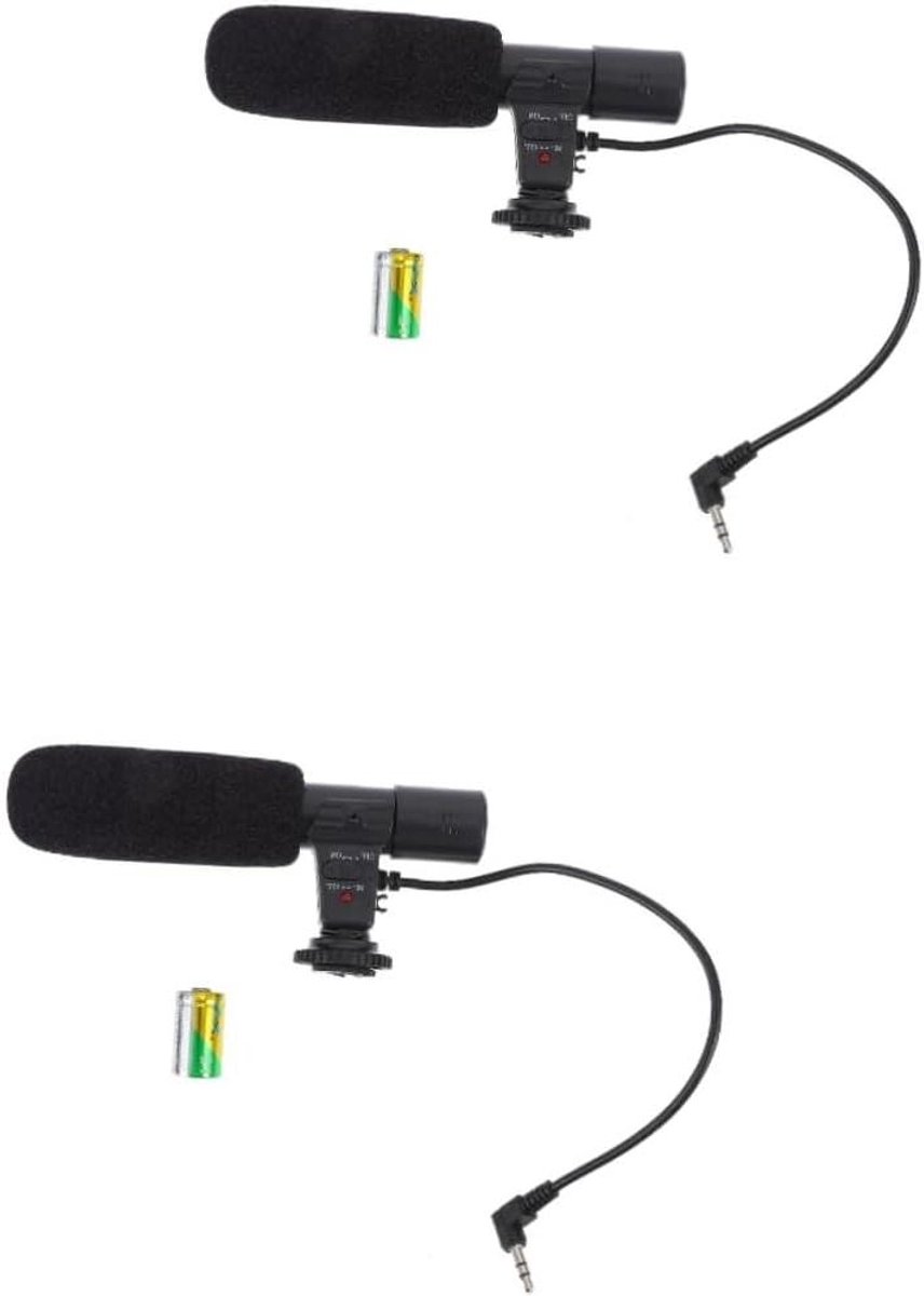 Camera Microfoon - Externe Microfoon - Professionele Opnames - Hoge Gevoeligheid - 2 stuks - Zwart