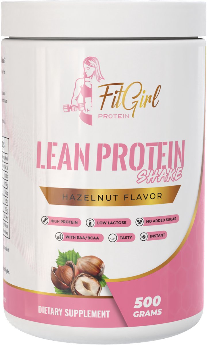 FitGirl Lean Protein Shake – Hazelnut – 500g – Eiwitshake – 16 doseringen – Nutriworld