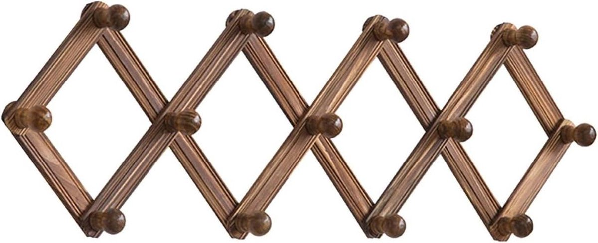 Wandkapstok Hout - Uitschuifbaar Hanger - Ruimte Organiseren - Massief Hout - Tot 130cm -