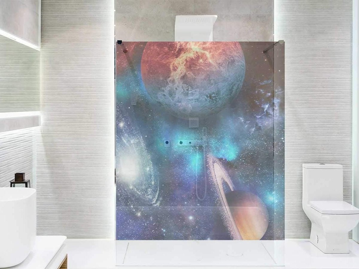 Decoratief Vinyl - Badkamer Sticker - Douchewand Decoratie - Eenzijdig Bedrukt - 200x110cm