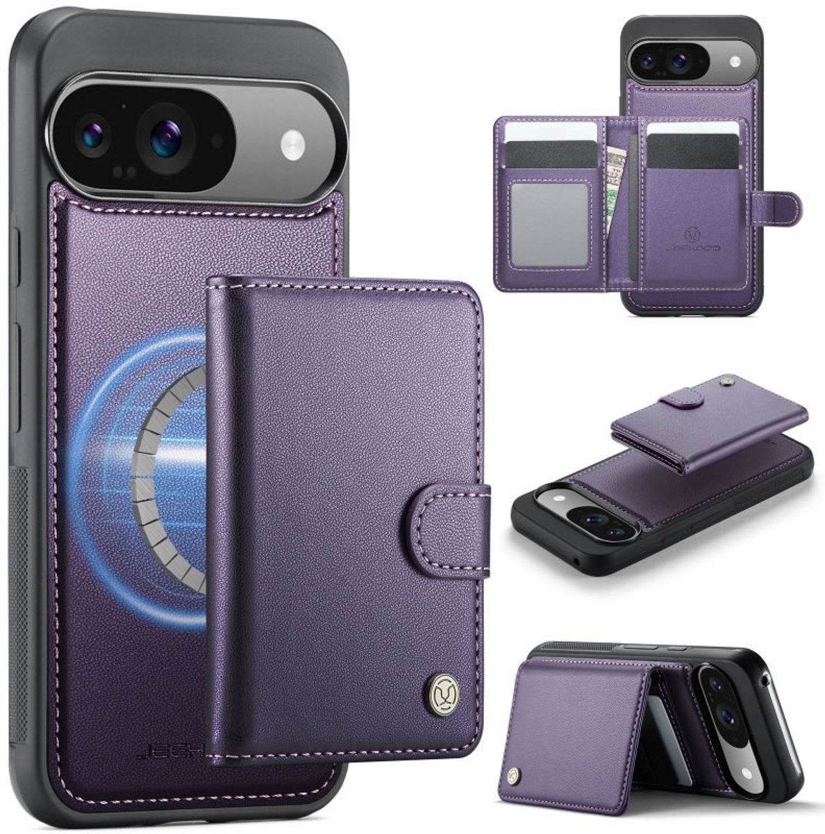 Luxe 2-in-1 Backcover + Magnetische/Afneembare Kaarthouder voor Pixel 10 / 10 Pro _ Paars