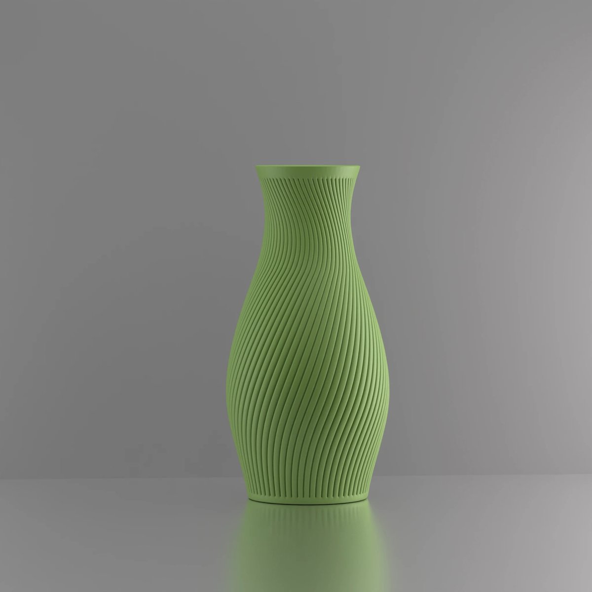 3d-gezellig Diana - Vaas - Lichtgroen - Maat 40 cm - Kunststof - Modern - Bloemenvaas -100% gerecycled PLA (bioplastic)