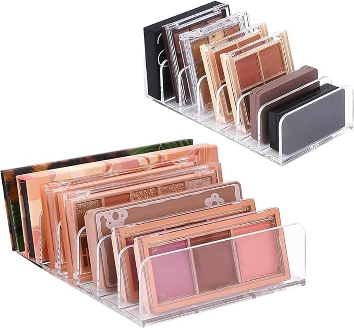 Transparante Make-up Organizer 2 Stuks - 7 Vakken voor Cosmetica en Nagellak