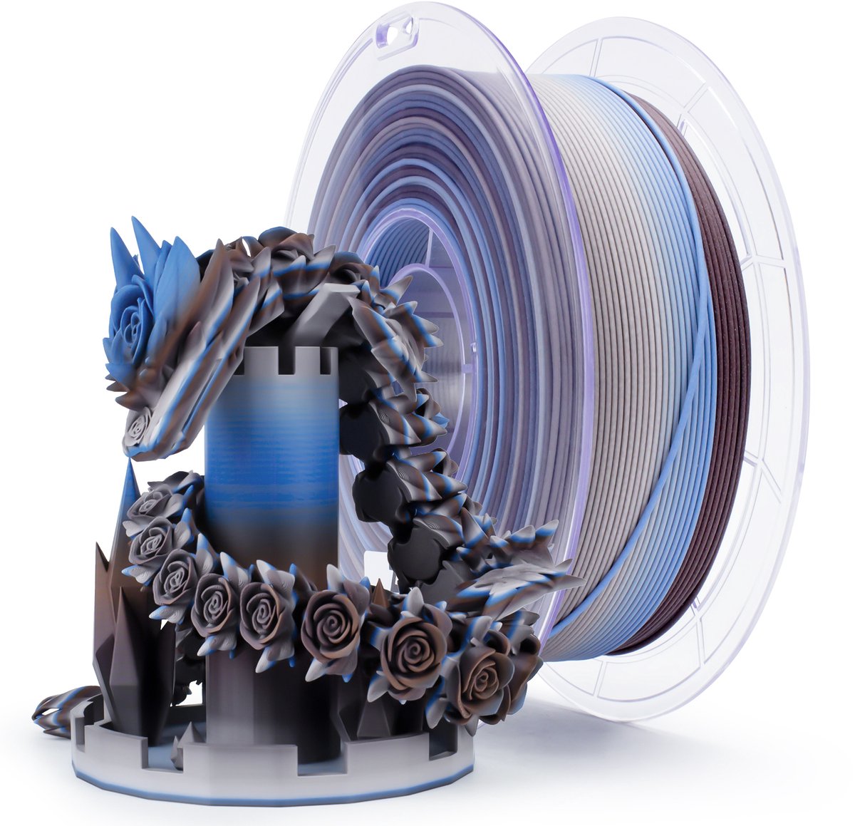 ZIRO Matte PLA Filament 1.75mm – 1KG – Twilight – Mystieke Donkere Kleurenoverloop – 3D Printer Filament