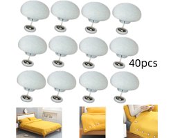 40stuks-Antislipclips voor dekbedovertrekken-Onzichtbare antislipclips voor lakens -Clips voor dekbedovertrekken-Antislipclips - Spelden voor dekbedovertrekken - Universeel type - Wit - Geschikt voor dekens, lakens, gordijnen, sokken en matrashoezen