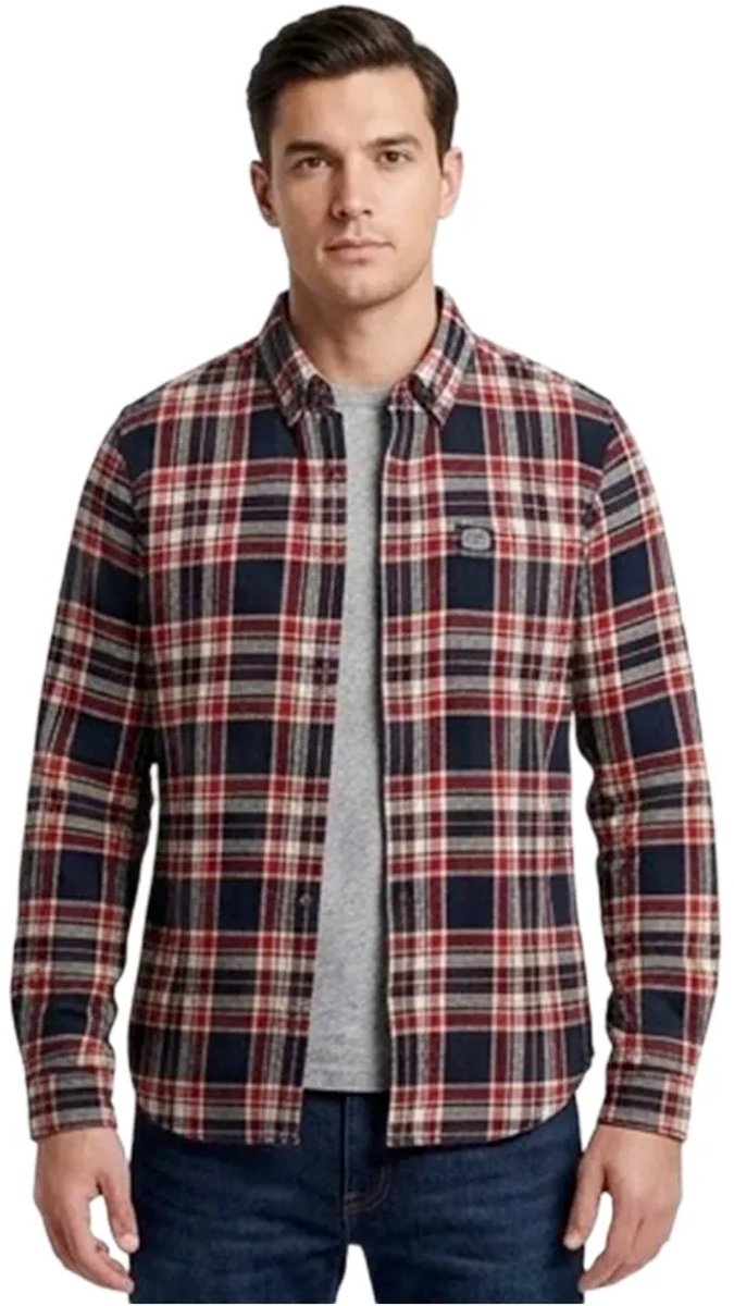 Superdry Katoenen Lumberjack Overhemd met Lange Mouwen Heren Lange mouwen shirts Blauw