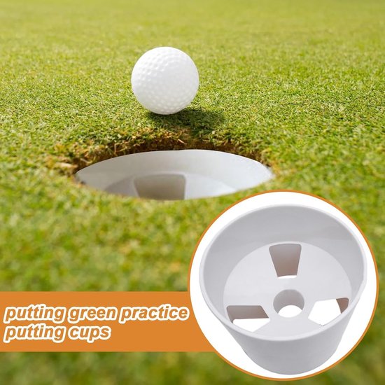 Oefenbeker Golf - Putting Cup - Golfvaardigheden Verbeteren - 3-Gats Ontwerp - 10x10.8x10.8cm - Roomwit — afbeelding 2