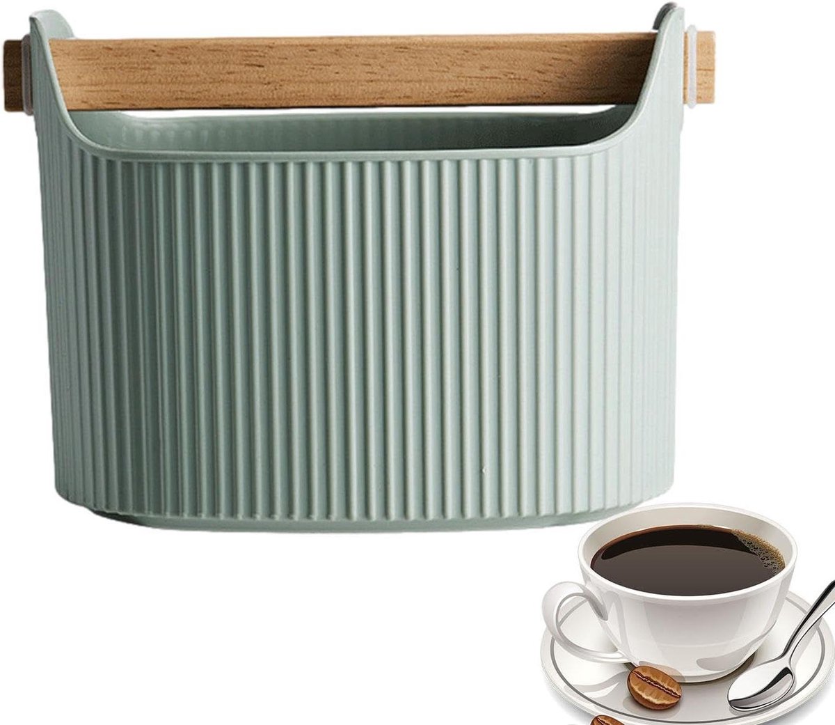 Koffie Puck Box - Espresso Afvalbak - Koffiedik Verwijderen - Grote Capaciteit - 1300ml - Groen