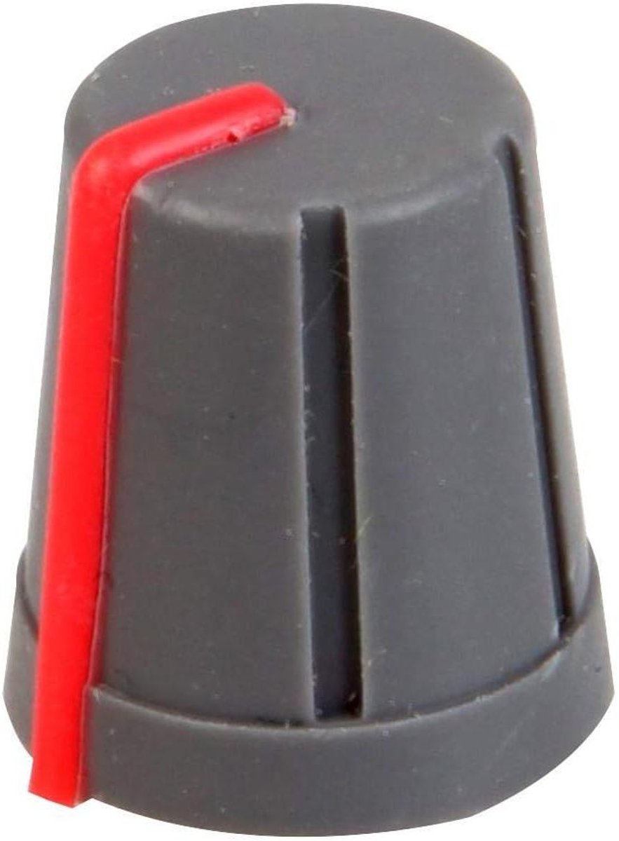 Draaiknop - Soft touch knop - Apparatuur bedienen - Indicator lijn - 132 mm diameter - Grijs met rood