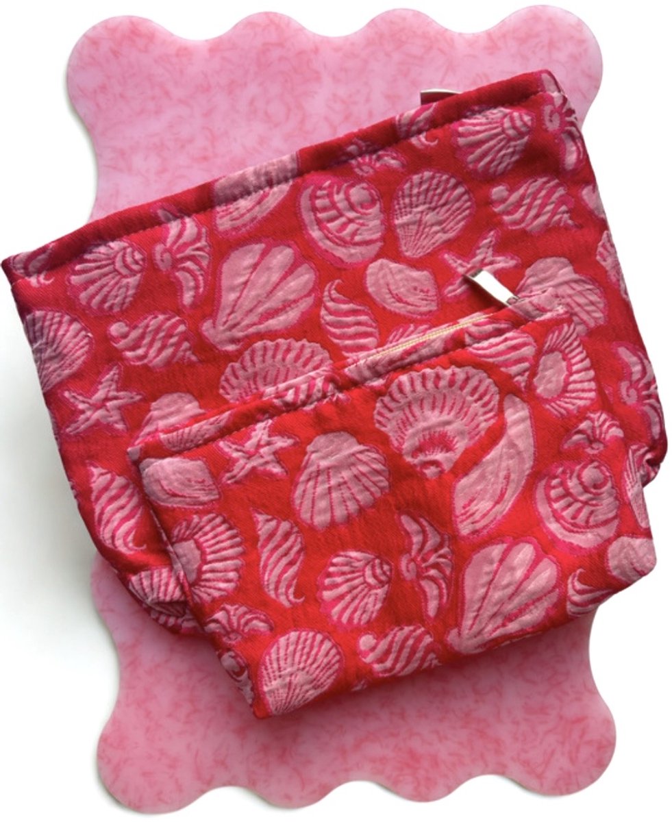 Set Toilettassen - toilettas - make up tasje - tasje met rits - set toilettassen - kleine tas - roze toilettas - rode toilettas - telefoontasje -