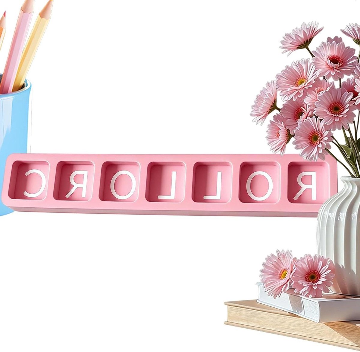 Mahjong Trainingsbord - Tegelhouder Spel - Strategisch Spel Oefenen - Intuïtief Markeringssysteem - 22 x 4 x 4 cm - Roze