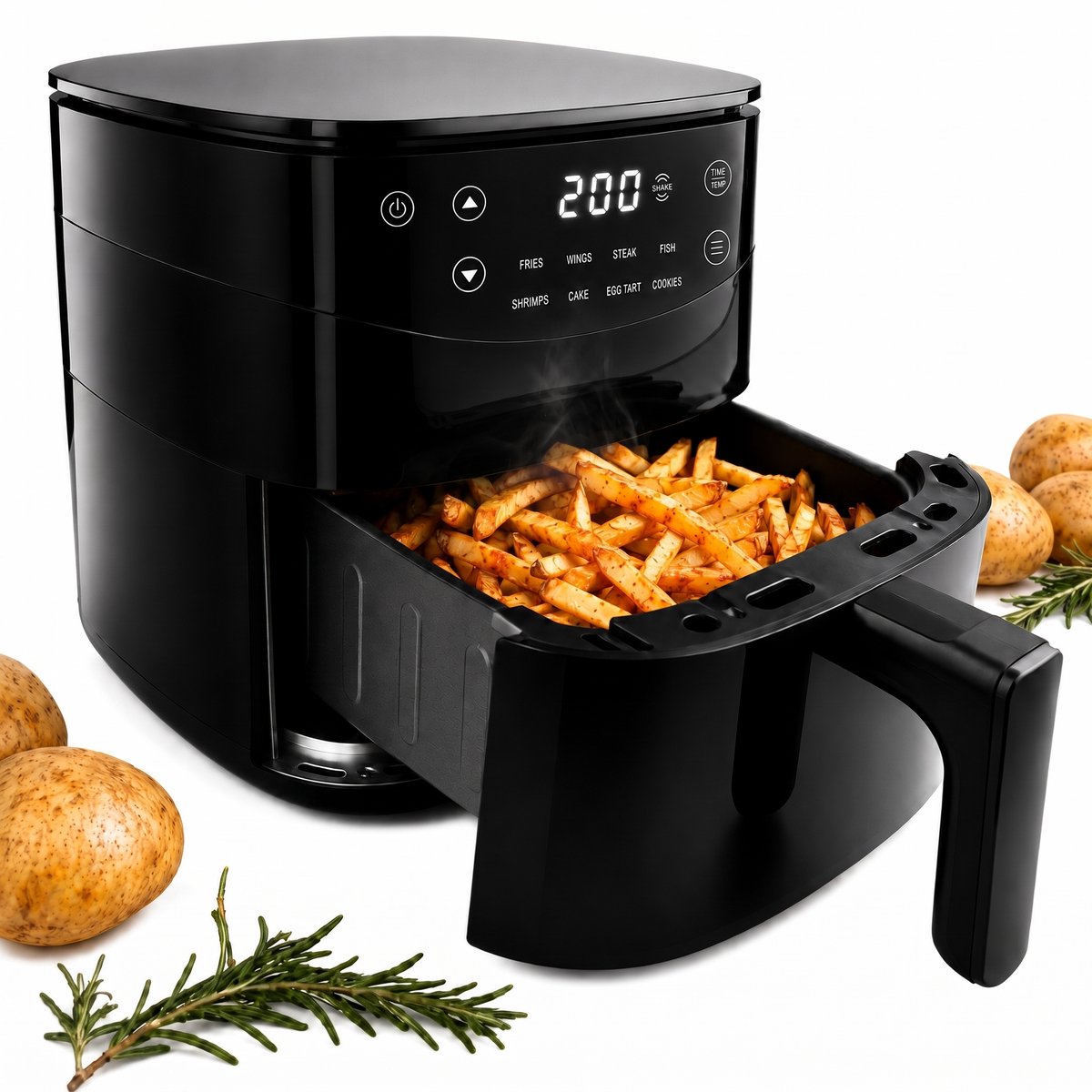 Vivid Green Airfryer 3L – 2 tot 3 Personen – PFAS-vrij – 8 Programma’s – Digitaal Display — afbeelding 1