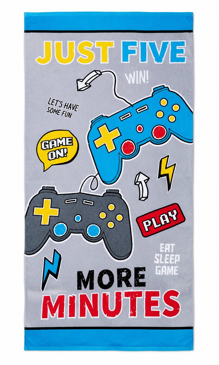 Strandlaken Eat, sleep, game - 70x140 cm - katoen