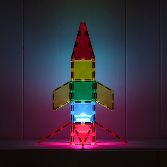 CONNETIX - Magnetisch Tegels - Raketpakket met licht - 30 Stuks - Magnetisch Speelgoed — afbeelding 2