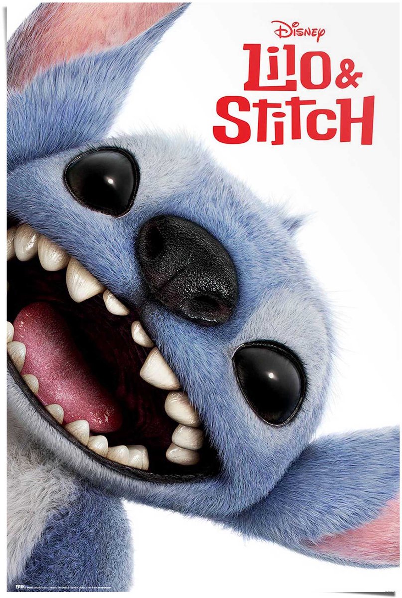 REINDERS Poster Lilo & Stitch - Live action film - 91,5 x 61 - Papier - REINDERS blauw