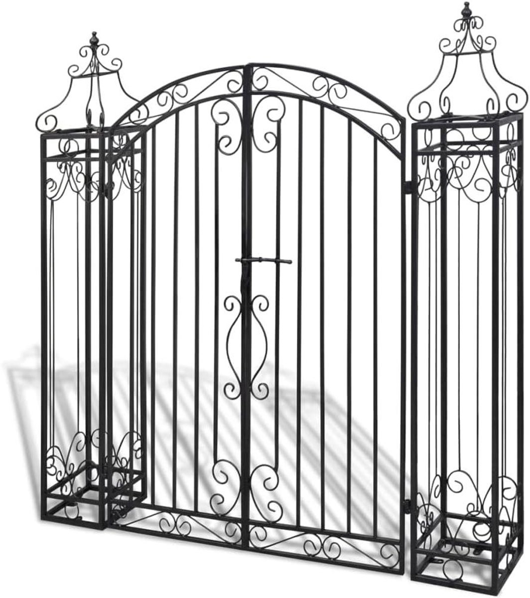 Tuinpoort Smeedijzer - Metalen Poort Hek - Tuin Afscheiding - Volledig Gesmeed - 122 x 205