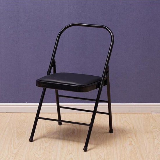 Tabouret d'aide au yoga - Chaise d'exercice équilibre - Amélioration de la flexibilité - Design ergonomique - 45x47x80cm - Noir