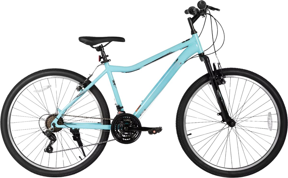 Happiq Mountainbike – Voor dames – 21 versnellingen stalen frame verende vork – 66 cm wielen groen