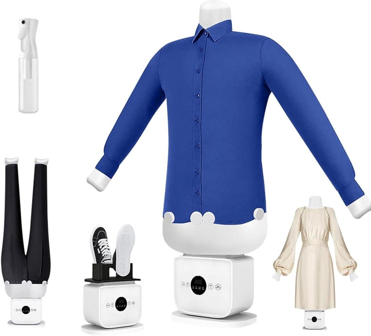 Automatische Strijkmachine - Kledingstomer Kledingdroger - Kreukvrije Kleding - 360 Graden Drogen - 8 Minuten Strijken - Wit