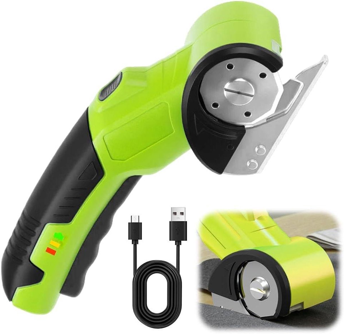 Elektrische Schaar - Draadloze Knipschaar - Precisie Knipwerk - Met LED Verlichting - 420 g - Zwart
