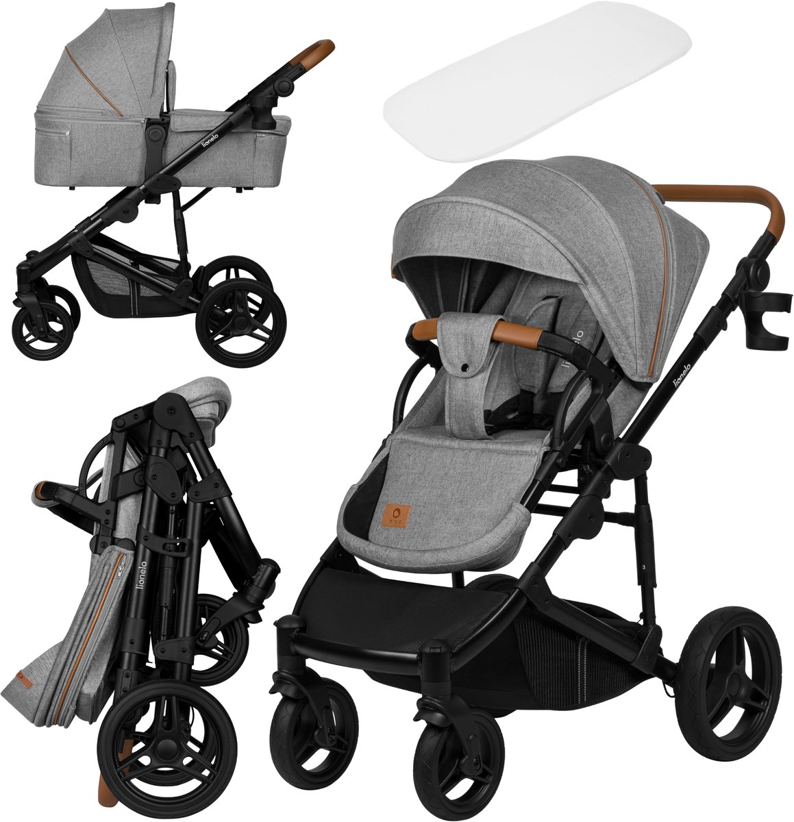 lionelo Kinderwagen Mari Tour 2in1 Grey Stone