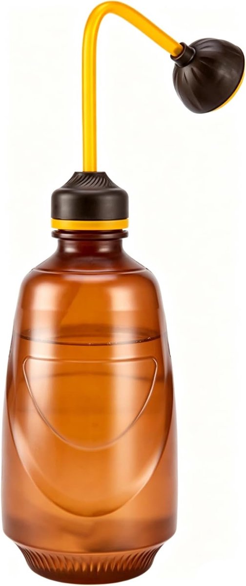 Gieter voor zaailingen, kleine gietfles voor kleine bureauplanten en vetplanten 0,45 l (bruin)