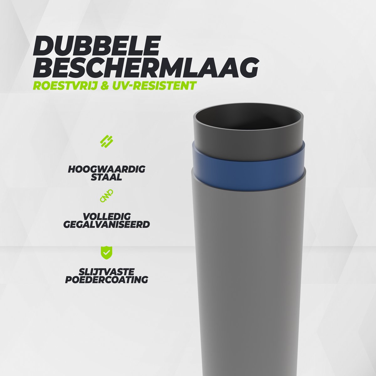 VirtuFit Rond Zwembad Ø244 x 76 cm - Opzetzwembad - Duurzaam & Veilig Stalen Frame - Antraciet — afbeelding 13