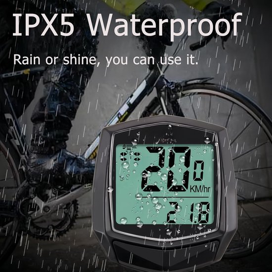 Daity 1 Stuk - Fietscomputer, snelheidsmeter en kilometerteller - Waterdichte fietscomputer met LCD-display, automatische activering en multifunctionele functies voor racefiets en MTB van Daity — afbeelding 4