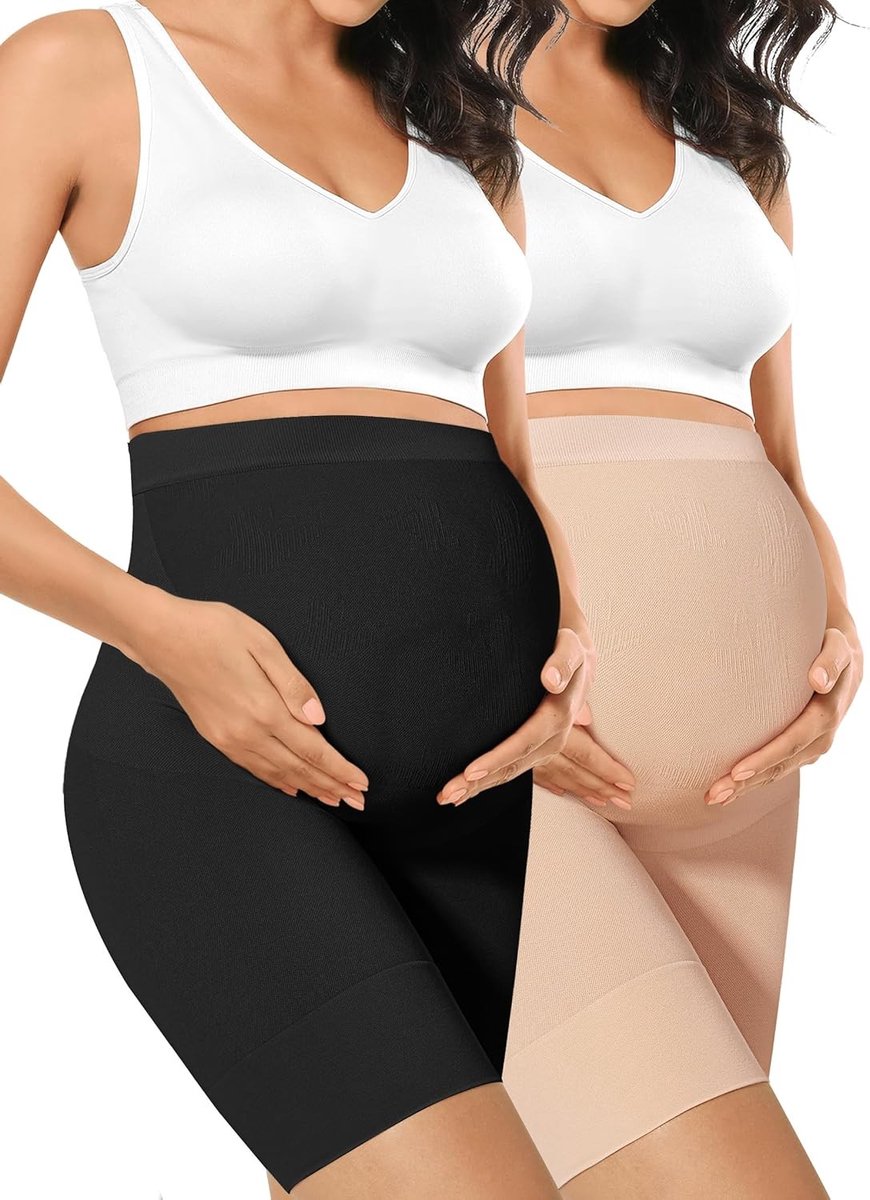 Premium Maternity Shapewear voor zwangere vrouwen, hoge taille en mid-thigh ondergoed met zachte buikondersteuning en comfort tijdens de zwangerschap