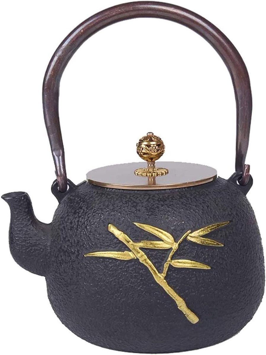 Gietijzeren Theepot - Japanse Ketel - Thee Zetten - Gelijkmatige Warmte - 1.2 Liter - Zwar