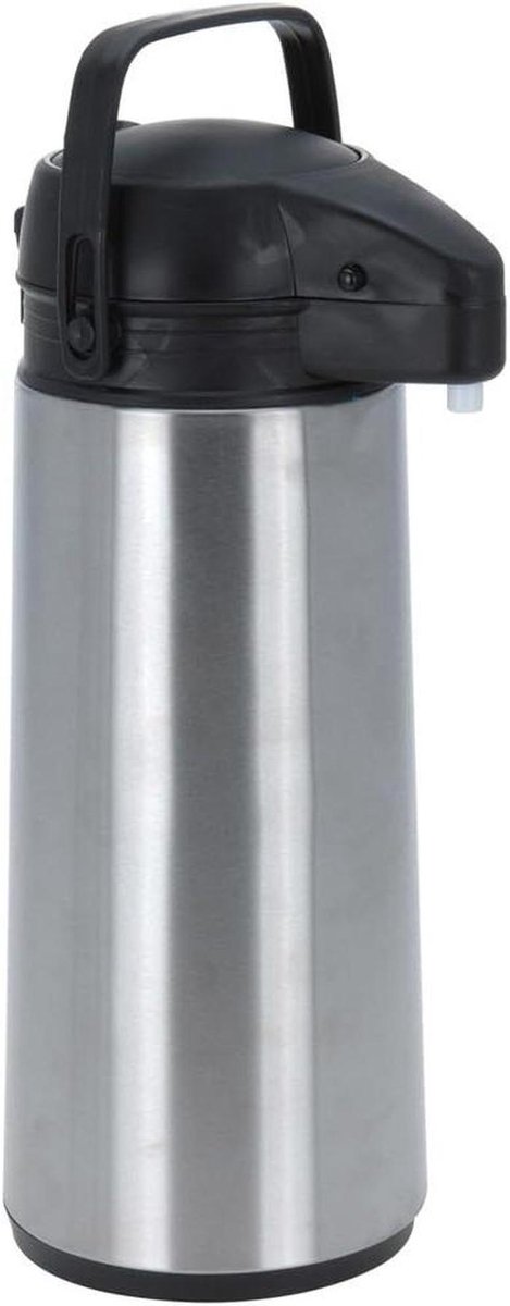 Isokan met pomp - Drankdispenser - Dranken serveren - Vaatwasmachinebestendig - 19 Liter - Zilver Zwart