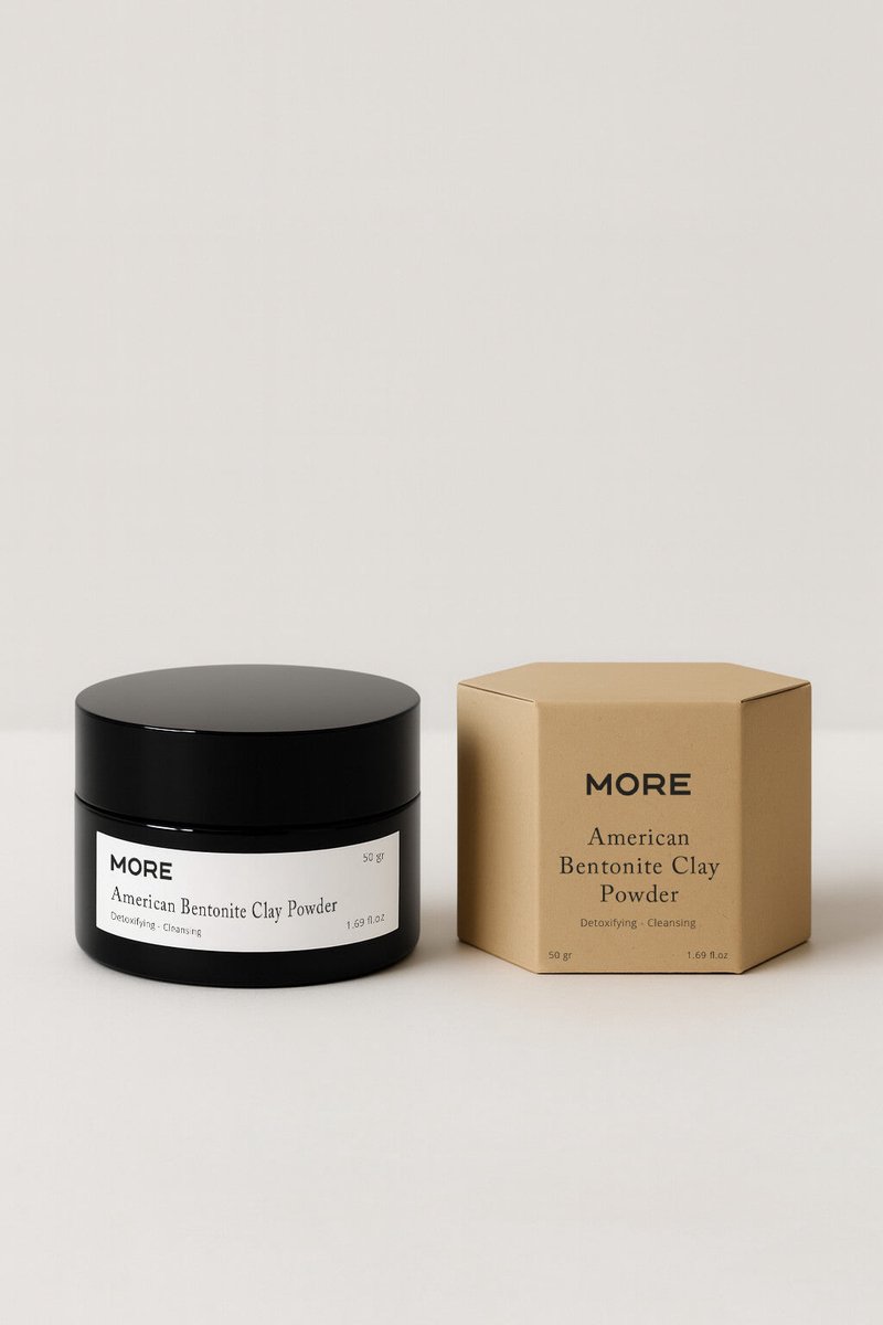 MORE Bentonite Klei Masker – 100% Natuurlijke Bentoniet Klei voor Gezicht & Haar