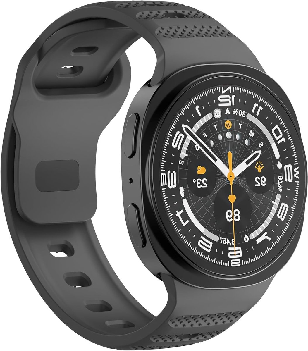 Ademende Zwarte Siliconen Sportband voor Galaxy Watch 8 en Classic - Comfortabele en Duurzame Horlogeband voor Actieve Gebruikers