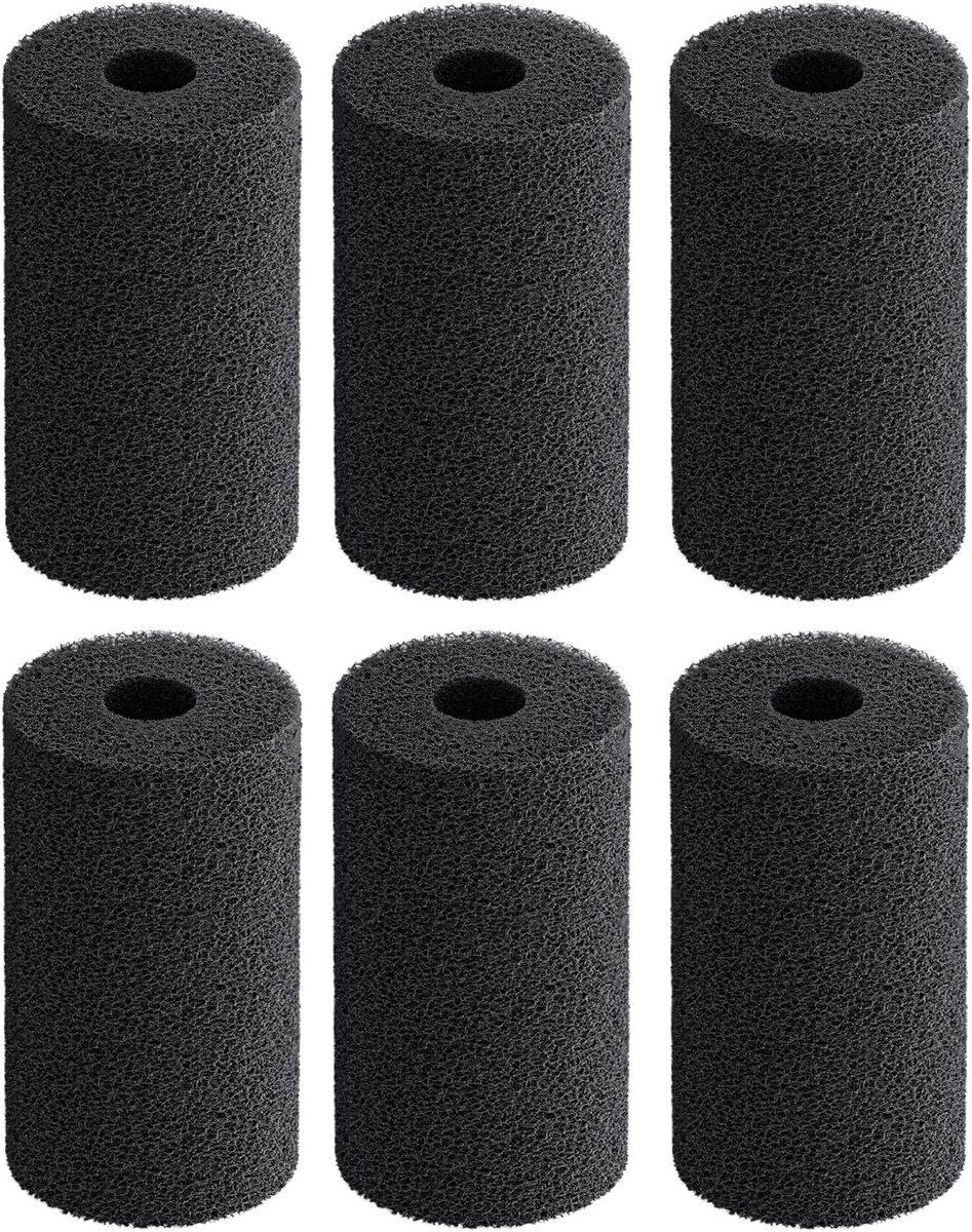 6 Stuks Pre Filter Spons voor Aquariumfilter, Anti-Suctie, 6cm Schuimhoezen voor Kleine Vissen, Garnalen en Jonge Vissen, Hoge Dichtheid Filter Spons voor Mechanische Filtratie