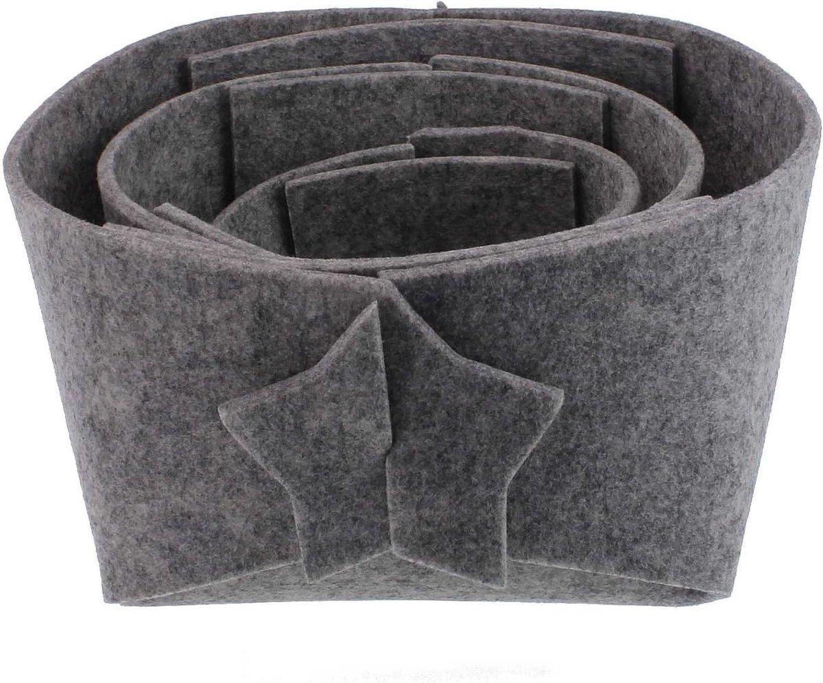 Set van 3 elegante donkergrijze vilten kommen met sterren voor het inpakken van kerstcadeaus, decoratieve opbergmanden en stijlvolle accessoires — cadeau in Wonen & Interieur - foto 5