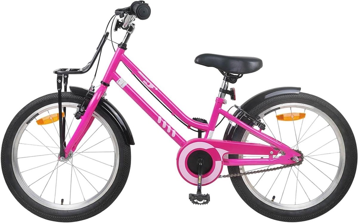 Kinderfiets 22 Inch - Jongerenfiets Buiten - Buiten Spelen - Stevig Stalen Frame - 7-12 Jaar Oud - Roze Zwart