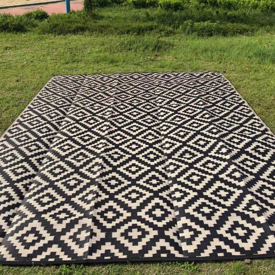 Buitentapijt - Terrastapijt Vloerkleed - Buiten Leven - Omkeerbaar Ontwerp - 240x300cm - Zwart Bruin — afbeelding 4