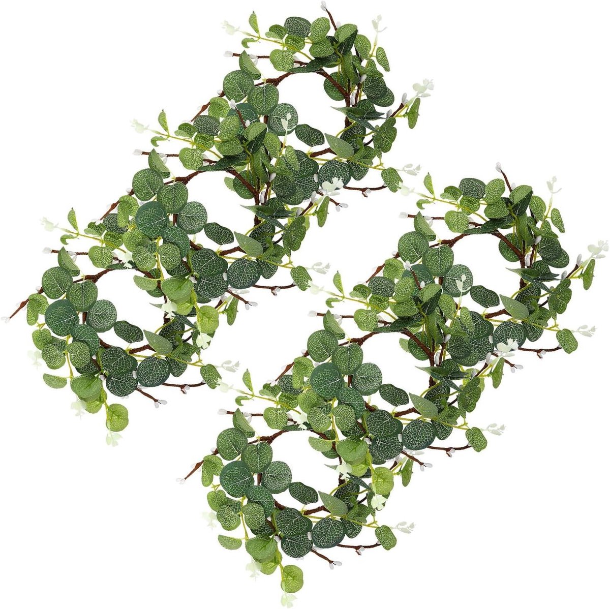 Kunstmatige Krans - Eucalyptus decoratie - Woondecoratie - Onderhoudsarm - 24 cm - Groen