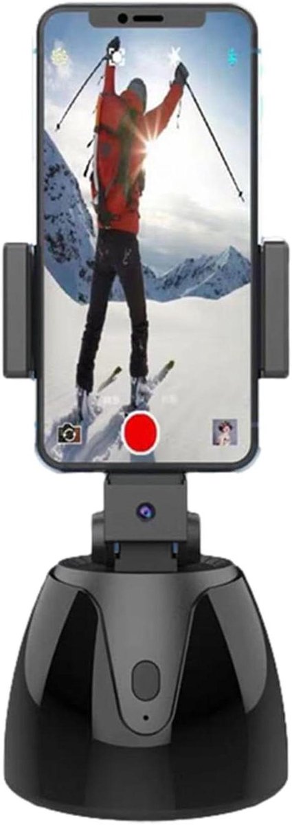 Smartphone Gimbal - Mobiele Stabilisator - Vloeiende Video's Maken - Automatische Gezichtsherkenning - 18.3 cm Hoog - Zwart